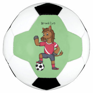 Bola De Futebol Cavalo engraçado bonito jogando cartoon de futebol