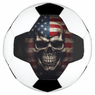 Bola De Futebol Caveira da Bandeira Americana