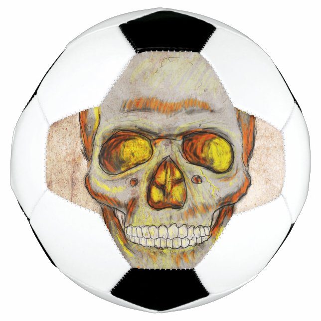 Bola De Futebol Caveira Desenhada À Mão (Frente)