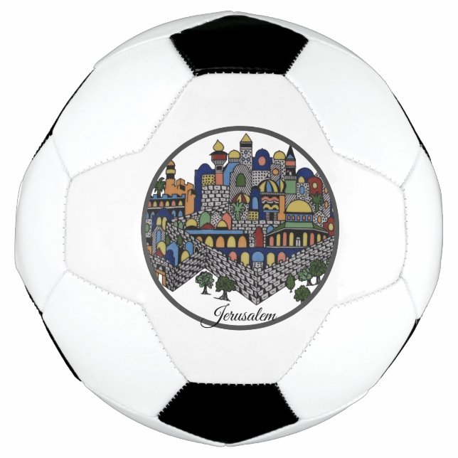 Bola De Futebol Cerâmica Colorida Jerusalém (Frente)