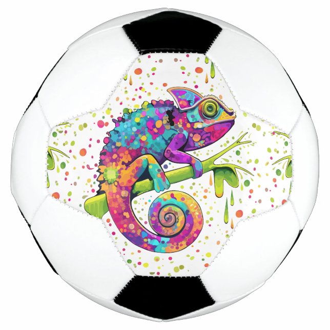 Bola De Futebol Chameleon Paint mantém estilo aquarela (Frente)