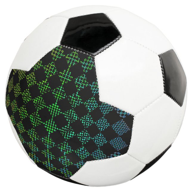Bola De Futebol Checkered Moire por Kenneth Yoncich (Três quartos)