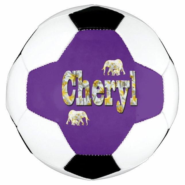 Bola De Futebol Cheryl Name With Elephants, Soccerball (Frente)