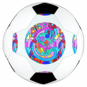Bola De Futebol círculo de amor hippie groovy