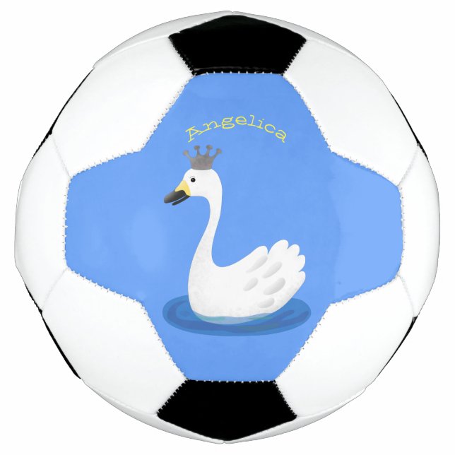 Bola De Futebol Cisne branco bonito com desenho animado (Frente)