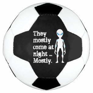 Bola De Futebol Citação de alienígena preto branco fofo