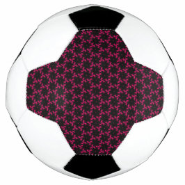 Bola De Futebol Cluster com Flor Rosa e Preto
