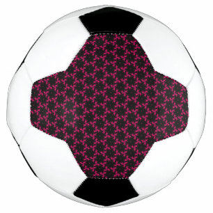 Bola De Futebol Cluster com Flor Rosa e Preto