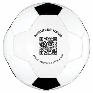 Bola De Futebol Código QR com Nome da Empresa Texto Circular em Ne