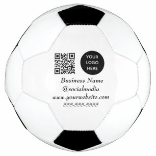 Bola De Futebol Código QR de mídia social Logotipo preto de empres