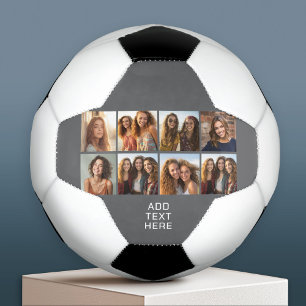 Bola De Futebol Colagem de 8 fotos personalizadas com fotos quadra