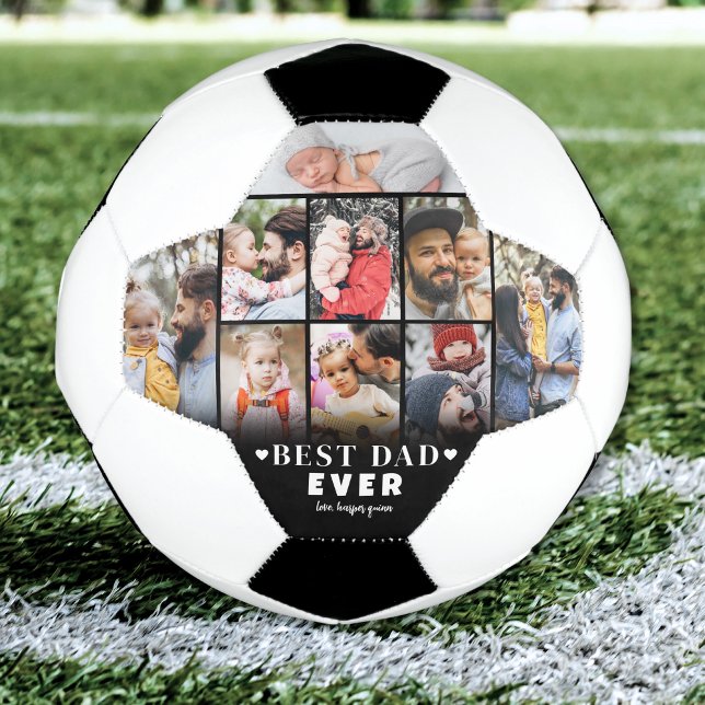 Bola De Futebol Colagem de Fotografias de Pai Personalizado (Personalized Dad Photo Collage Soccer Ball )