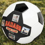 Bola De Futebol Colagem de Fotos Legal do Clube de Pai de Badass P<br><div class="desc">Junte-se ao Clube de Pai Badass com esta bola de futebol legal! Design de colagem de fotos da Tendy para um presente de Dia de os pais divertido. Saúde a pais incríveis!</div>