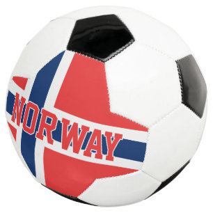 Bola de futebol com bandeira norueguesa para torce