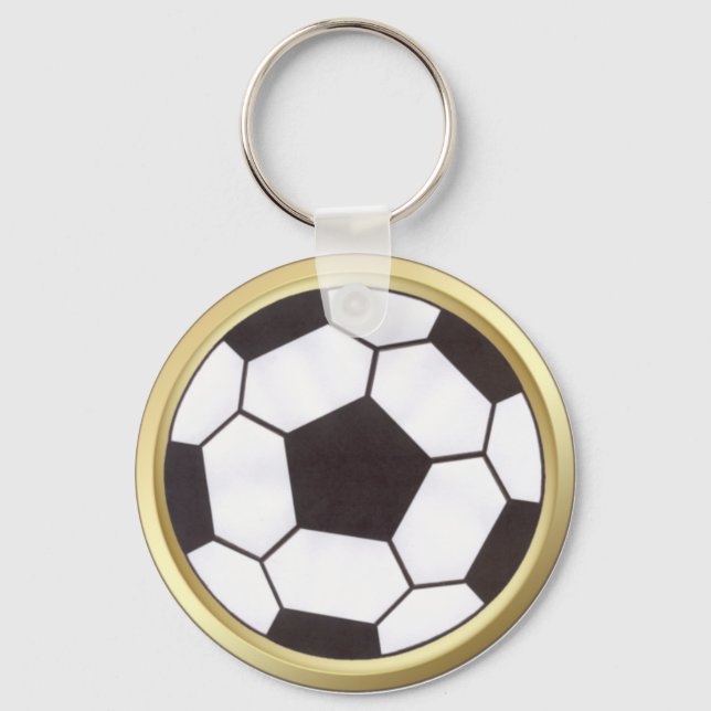Bola de futebol com chaveiro de trilha de ouro (Frente)