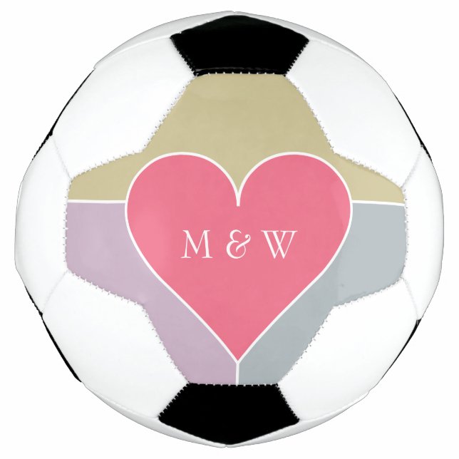 Bola de futebol com monograma personalizado em pad (Frente)