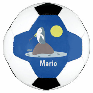 Bola de Futebol com Nome Monograma de Pinguim Pesc