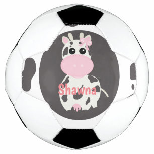 Bola de Futebol com Nome Monograma Padrão Rosa Vac