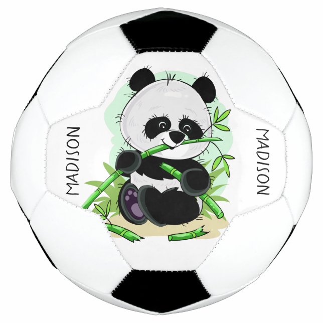 Bola de futebol com nome personalizado de Panda (Frente)