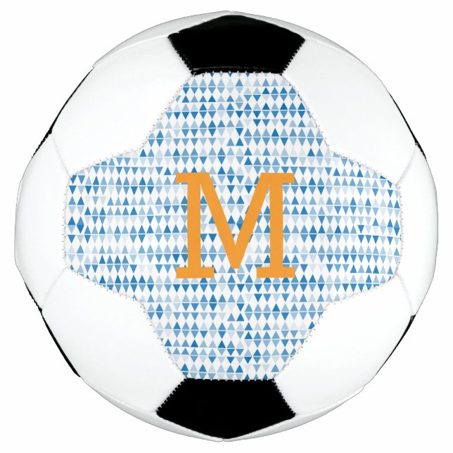 Bola de Futebol com Padrão de Triângulo Azul – Mon (Frente)