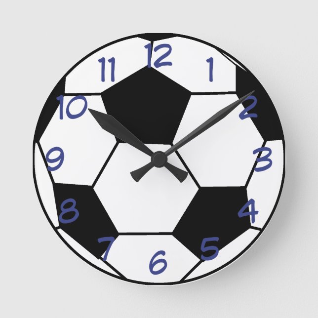 Bola de futebol com relógio de parede azul (Frente)