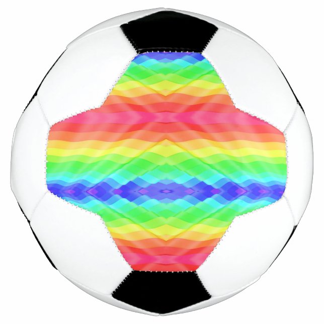 Bola de futebol com um geométrico vibrante arco-ír (Frente)
