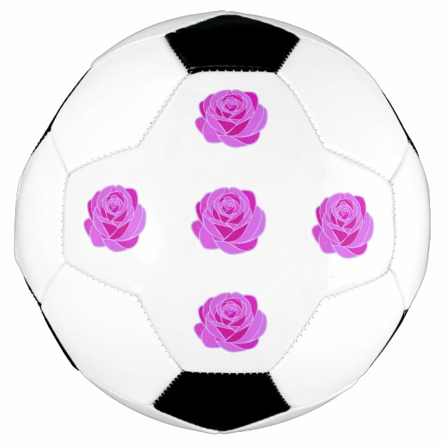 Bola de Futebol com Vidro Estampado Rosa Elegante  (Frente)