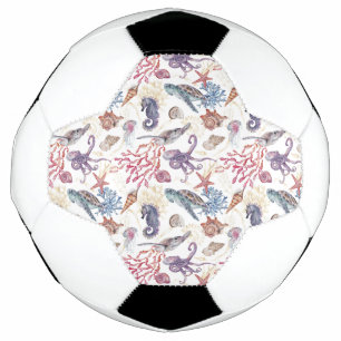 Bola De Futebol Composição Subaquática em Aquarela Série Design 1