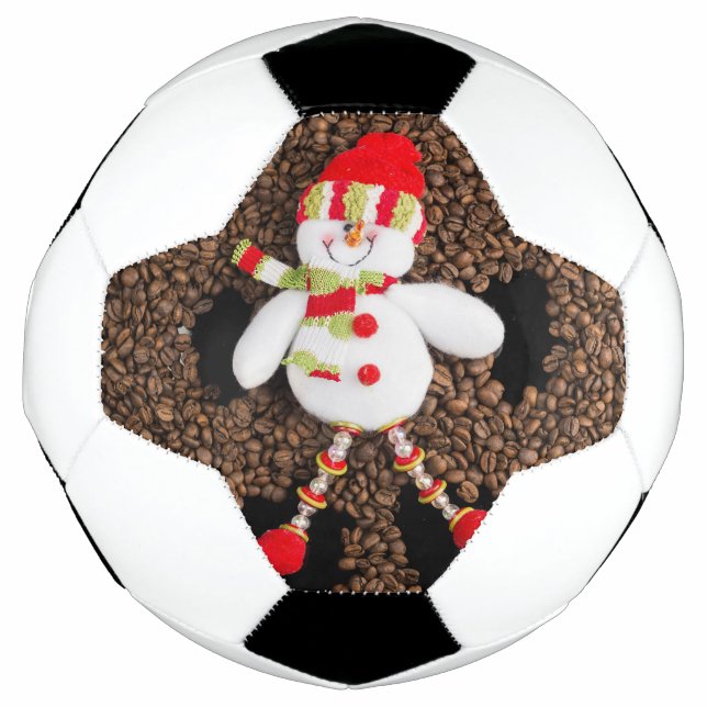 Bola De Futebol Condecoração do boneco de neve de Natal (Frente)