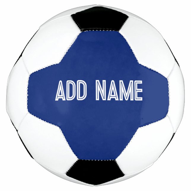 Bola De Futebol cor sólida azul escuro - adicionar nome (Frente)