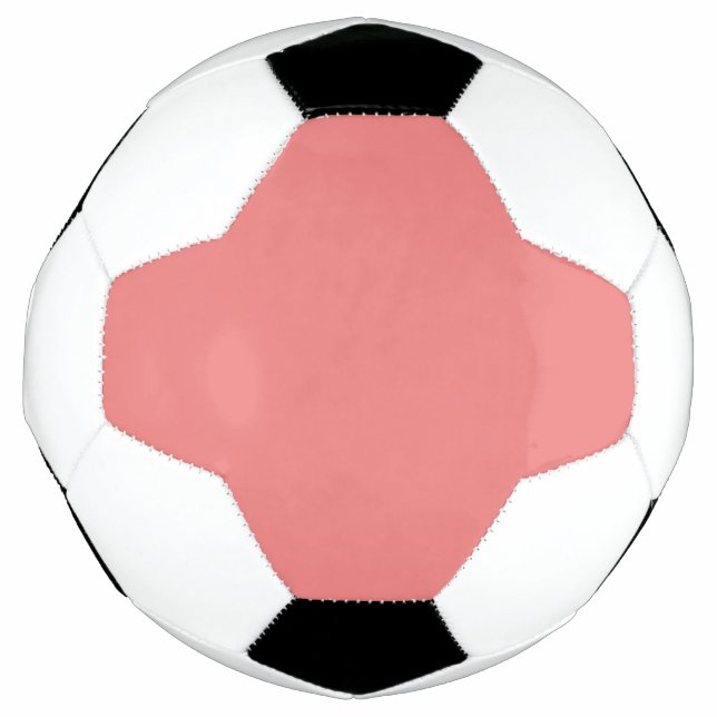 Bola De Futebol Cor Sólida do Pastel Coral | Clássico | Elegante (Frente)