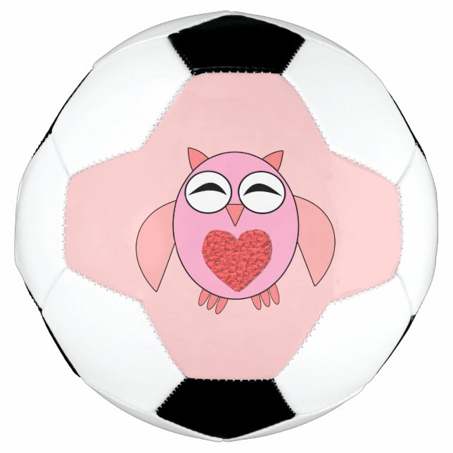 Bola de Futebol Coração de Amor Rosa (Frente)