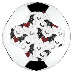 Bola De Futebol Coração de Halloween com asas de morcego preto