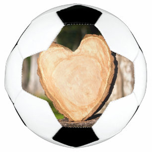 Bola De Futebol coração de madeira