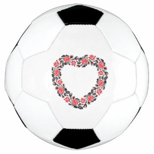 Bola De Futebol Coração original de flores rosas vermelhas cruze