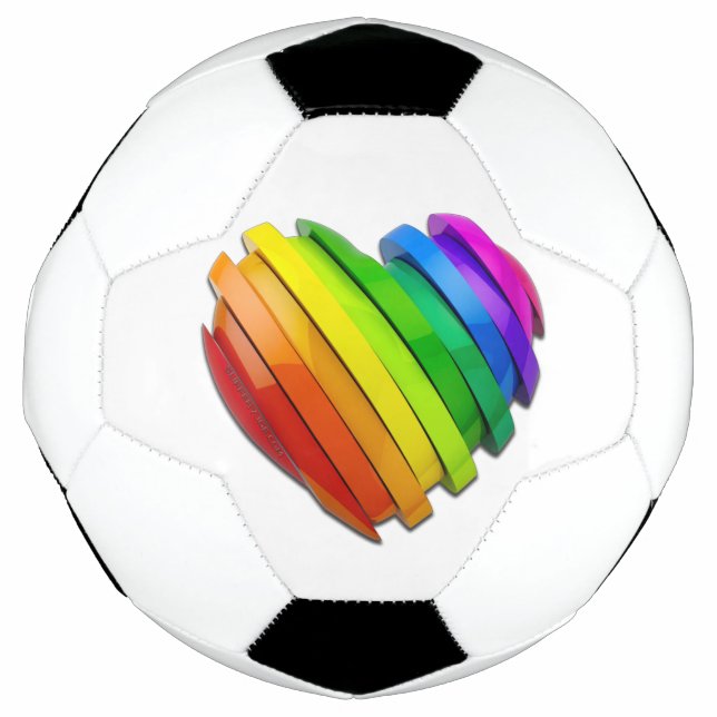 Bola De Futebol Coração tridimensional escultural do SlipperyJoe b (Frente)