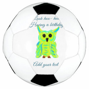 Bola De Futebol Coruja azul-esverdeada verde-esverdeada pun adicio