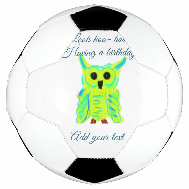 Bola De Futebol Coruja azul-esverdeada verde-esverdeada pun adicio (Frente)