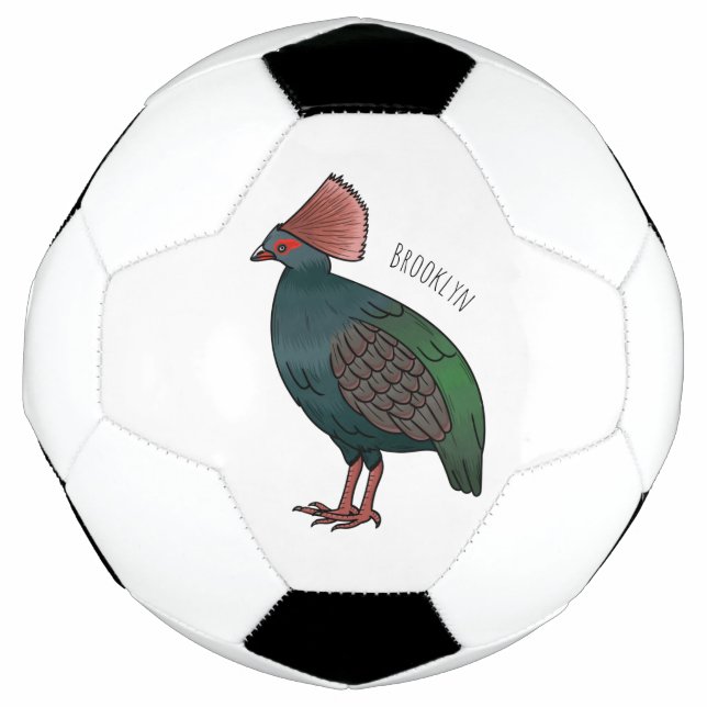 Bola De Futebol Crested partridge bird cartoon illustration  (Frente)