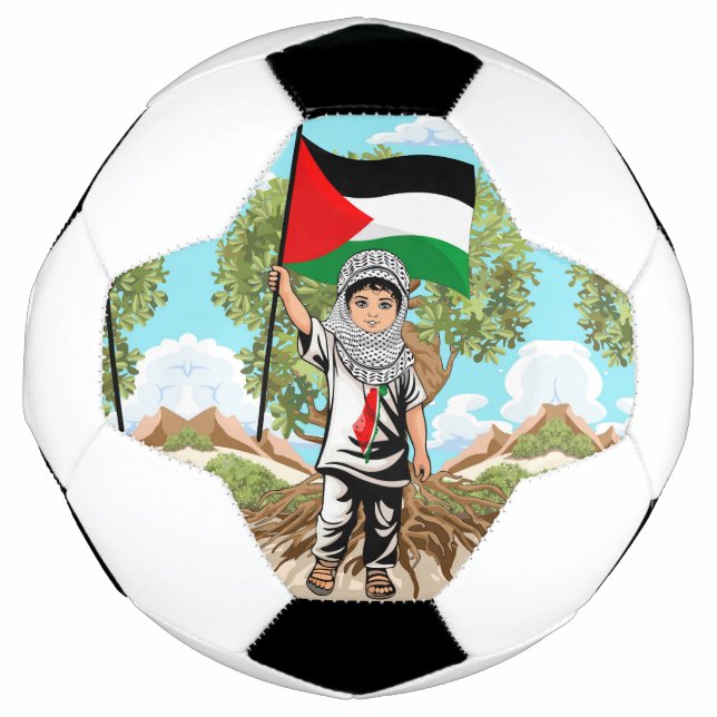 Bola De Futebol Criança com a bandeira Keffiyeh Palestine (Frente)