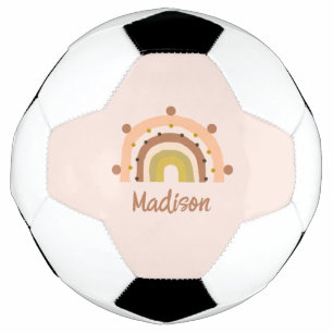 Bola De Futebol Crianças Rosa Blush Boho Personalizadas