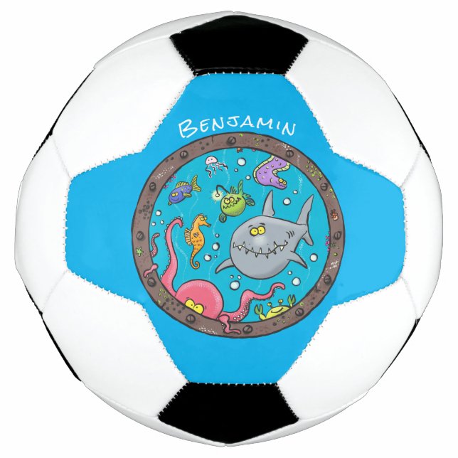 Bola De Futebol Criaturas marinhas engraçadas desenho de desenhos  (Frente)