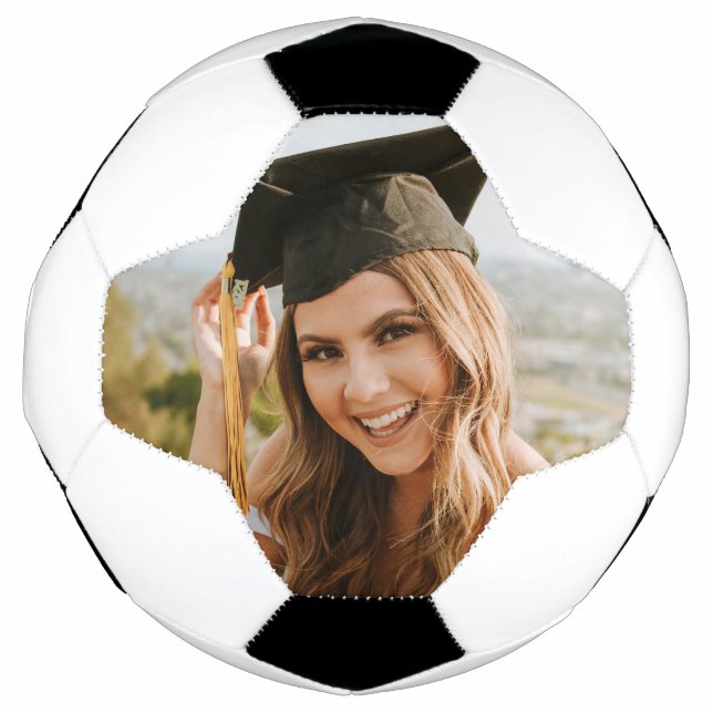 Bola De Futebol Crie Sua Própria Foto Personalizada de Graduado (Frente)