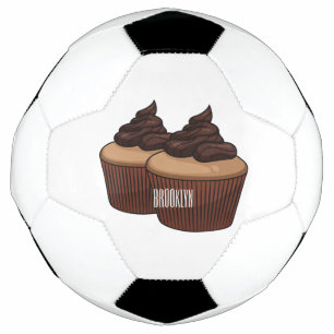 Bola De Futebol Cupcake cartoon illustration 