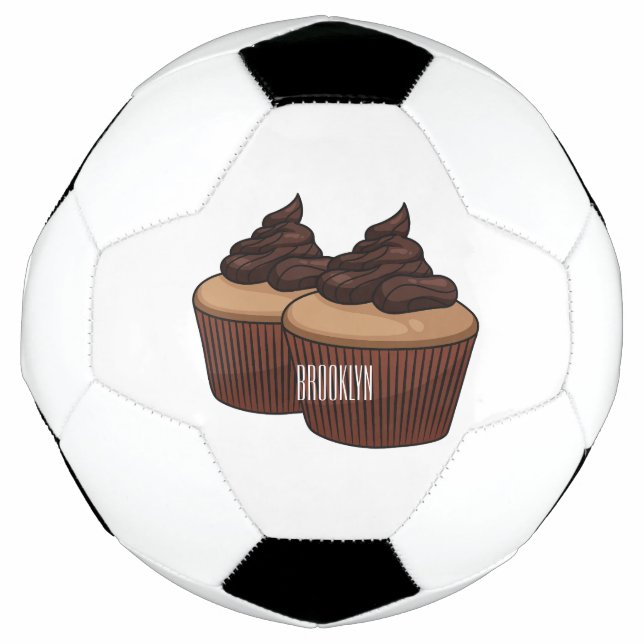 Bola De Futebol Cupcake cartoon illustration  (Frente)
