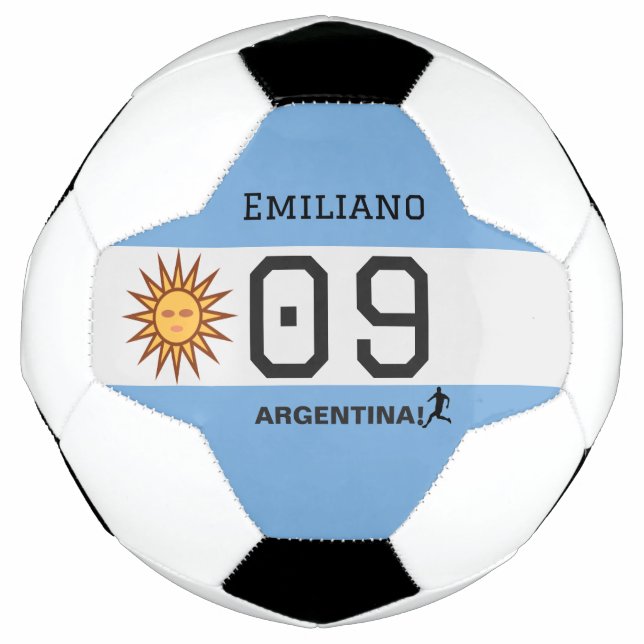 Bola De Futebol Custom Albiceleste Sun Flag Athlete Graphic (Frente)