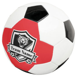 Bola De Futebol Customisable Soccer Team Jaguar Red Trim Logo