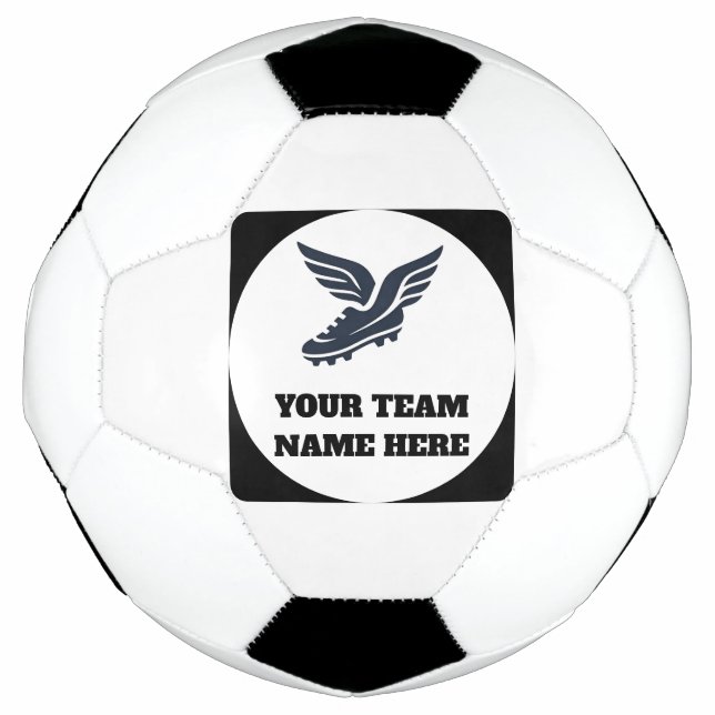 Bola De Futebol Customisable Soccer Team Winged Football Boot Logo (Frente)