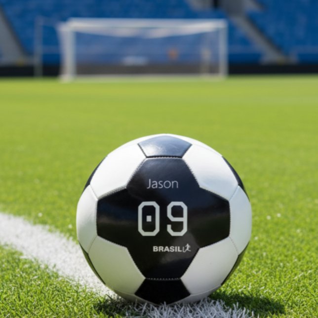 Bola De Futebol Customizable Brasil Soccer Monochromatic Gear (Criador carregado)