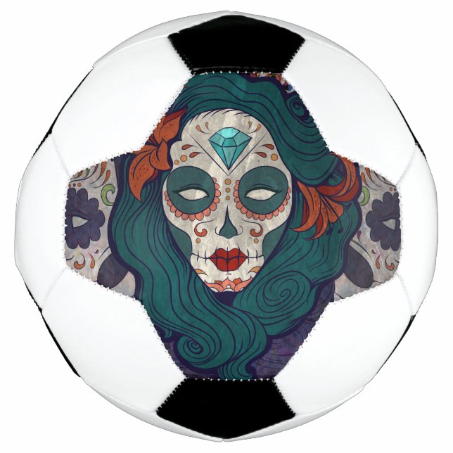 Bola De Futebol Damas de Caveira (Frente)
